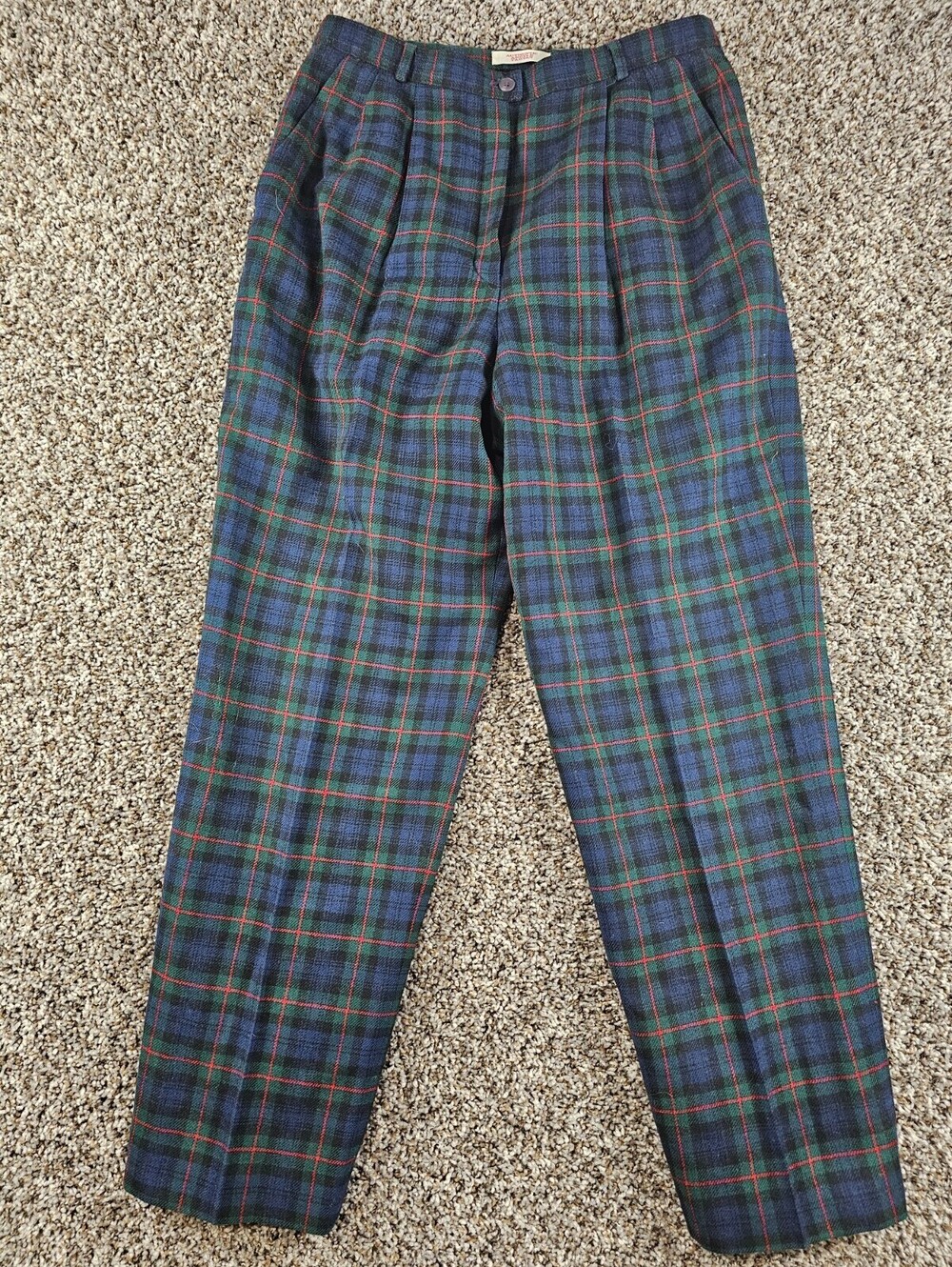 Vintage Pendleton Womens Sz 12 100% Wool Dress Pants Plaid Argyle Tartan